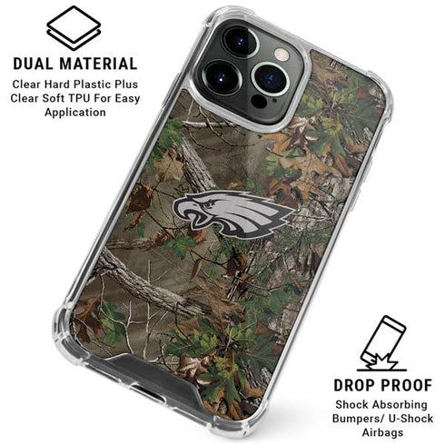 NFL Philadelphia Eagles Realtree Xtra Green Camo iPhone 16 Pro Clear Case