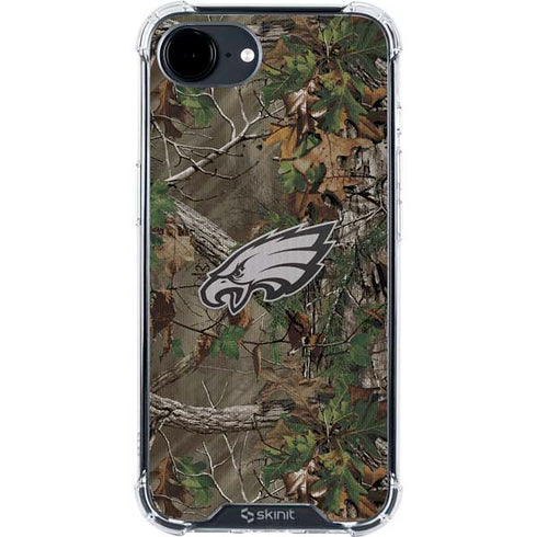 NFL Philadelphia Eagles Realtree Xtra Green Camo iPhone 16e Clear Case