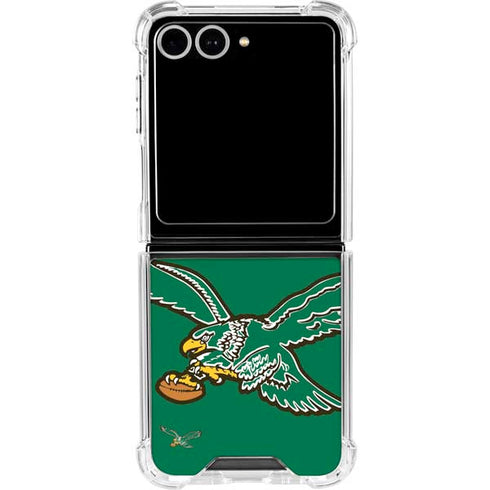 NFL Philadelphia Eagles Retro Logo Galaxy Z Flip7 Clear Case