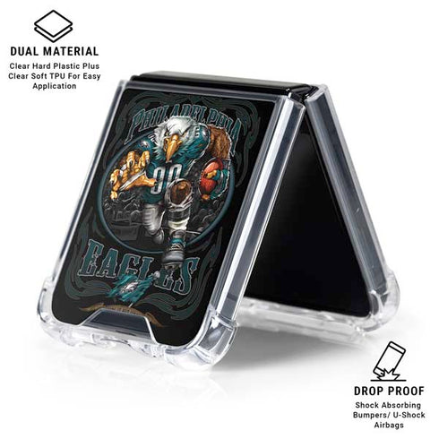 Liquid Blue NFL Philadelphia Eagles Running Back Galaxy Z Flip6 Clear Case
