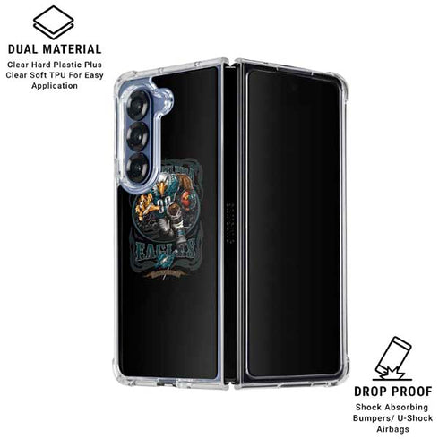 Liquid Blue NFL Philadelphia Eagles Running Back Galaxy Z Fold6 Clear Case