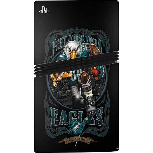 Liquid Blue NFL Philadelphia Eagles Running Back PS5 Pro Disk Bundle Skin