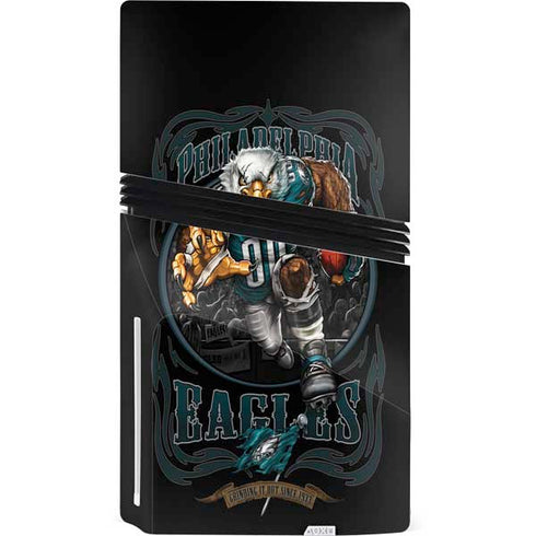 Liquid Blue NFL Philadelphia Eagles Running Back PS5 Pro Disk Console Skin