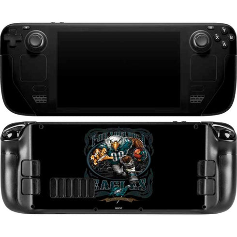 Liquid Blue NFL Philadelphia Eagles Running Back Steam Deck Handheld Gaming Computer OLED Skin