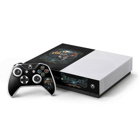 Liquid Blue NFL Philadelphia Eagles Running Back Xbox One S Console and Controller Bundle Skin
