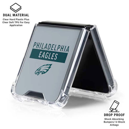 NFL Philadelphia Eagles Silver Performance Series Galaxy Z Flip6 Clear Case