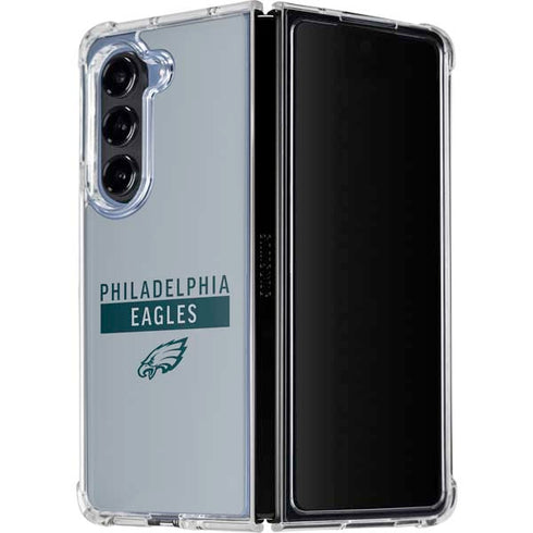 NFL Philadelphia Eagles Silver Performance Series Galaxy Z Fold5 5G Clear Case