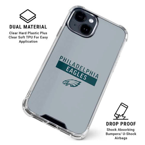 NFL Philadelphia Eagles Silver Performance Series iPhone 15 Clear Case