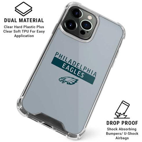 NFL Philadelphia Eagles Silver Performance Series iPhone 16 Pro Max Clear Case