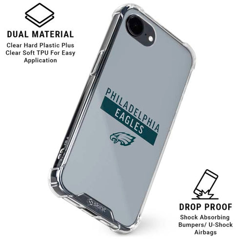 NFL Philadelphia Eagles Silver Performance Series iPhone 16e Clear Case
