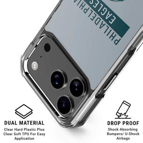 NFL Philadelphia Eagles Silver Performance Series iPhone 18 Pro Clear Case