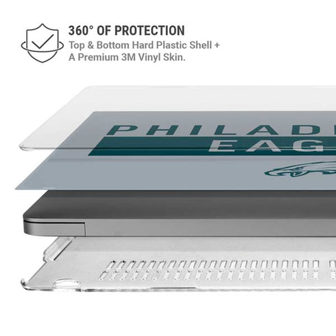 NFL Philadelphia Eagles Silver Performance Series MacBook Pro 14in (2021-24) Case plus Skin