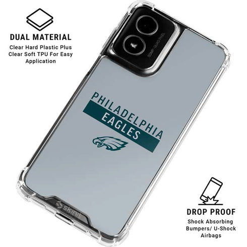 NFL Philadelphia Eagles Silver Performance Series Moto G Power 5G (2024) Clear Case