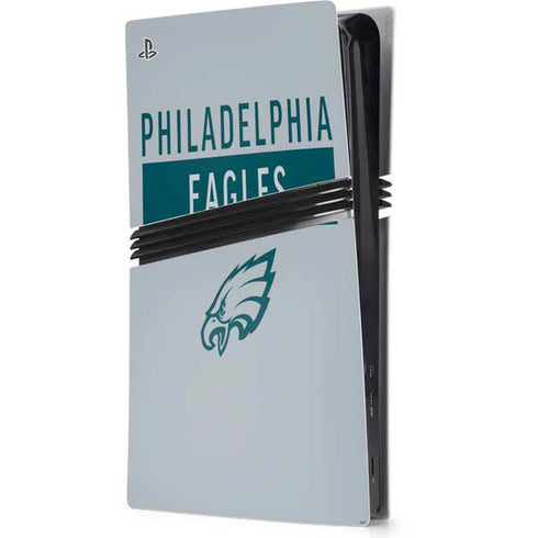 NFL Philadelphia Eagles Silver Performance Series PS5 Pro Console Skin