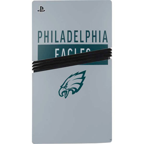 NFL Philadelphia Eagles Silver Performance Series PS5 Pro Disk Console Skin
