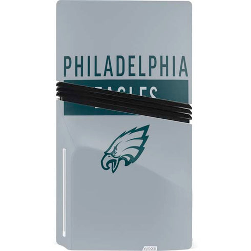 NFL Philadelphia Eagles Silver Performance Series PS5 Pro Disk Console Skin