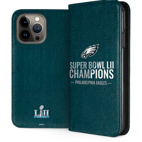 NFL Philadelphia Eagles Super Bowl LII Champions iPhone 13 Pro Max Folio Case