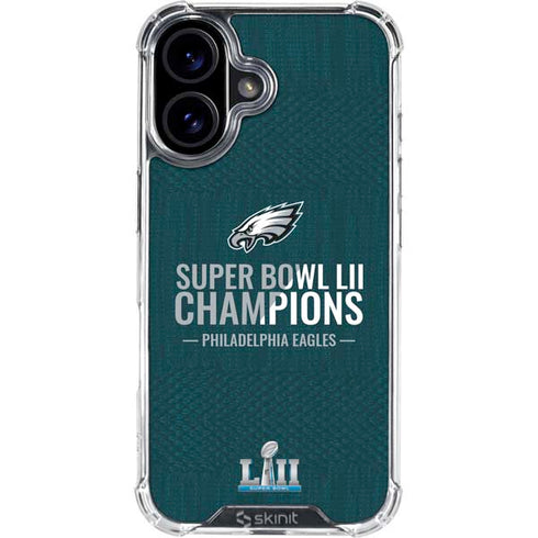 NFL Philadelphia Eagles Super Bowl LII Champions iPhone 16 Plus Clear Case