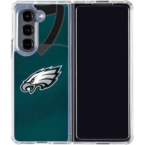 NFL Philadelphia Eagles Team Jersey Galaxy Z Fold5 5G Clear Case