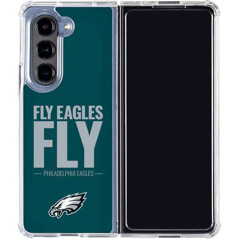 NFL Philadelphia Eagles Team Motto Galaxy Z Fold5 5G Clear Case