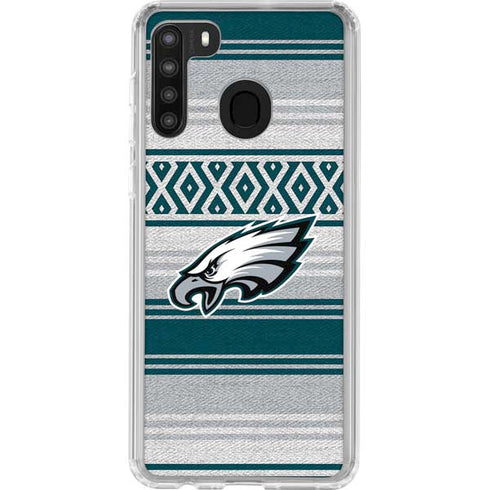 NFL Philadelphia Eagles Trailblazer Galaxy A21 Clear Case