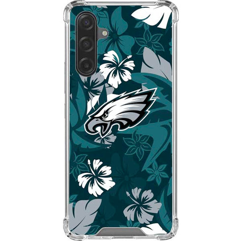 NFL Philadelphia Eagles Tropical Print Galaxy A17 Clear Case