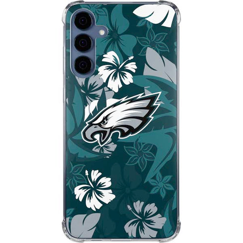 NFL Philadelphia Eagles Tropical Print Galaxy A35 5G Clear Case