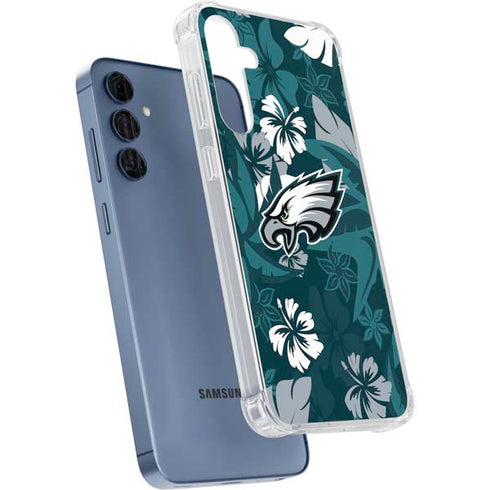 NFL Philadelphia Eagles Tropical Print Galaxy A35 5G Clear Case