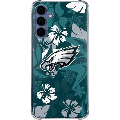 NFL Philadelphia Eagles Tropical Print Galaxy A55 5G Clear Case