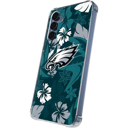 NFL Philadelphia Eagles Tropical Print Galaxy A55 5G Clear Case
