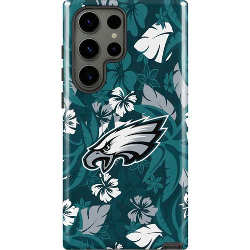 NFL Philadelphia Eagles Tropical Print Galaxy S23 Ultra Pro Case