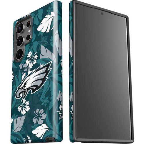 NFL Philadelphia Eagles Tropical Print Galaxy S23 Ultra Pro Case