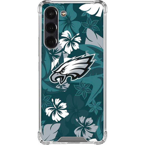NFL Philadelphia Eagles Tropical Print Galaxy S24 FE Clear Case