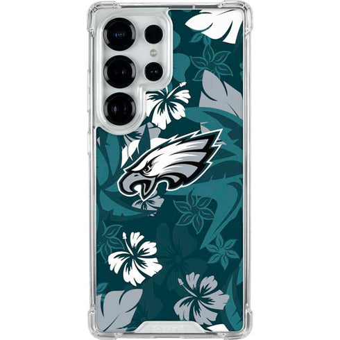 NFL Philadelphia Eagles Tropical Print Galaxy S25 Ultra Clear Case