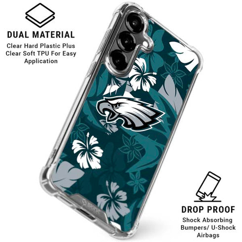 NFL Philadelphia Eagles Tropical Print Galaxy S26 Clear Case