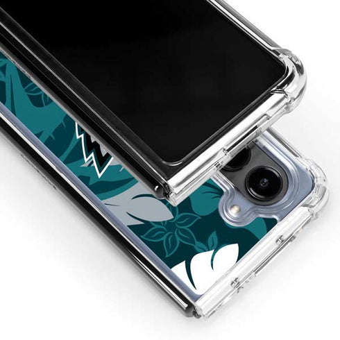 NFL Philadelphia Eagles Tropical Print Galaxy Z Fold5 5G Clear Case