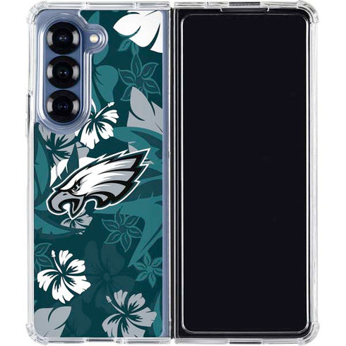 NFL Philadelphia Eagles Tropical Print Galaxy Z Fold6 Clear Case