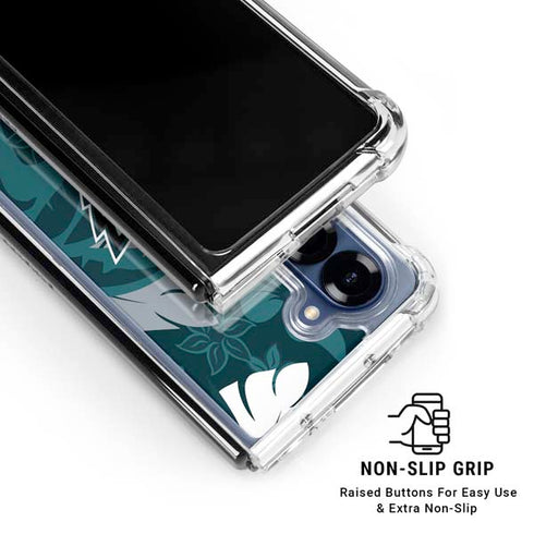 NFL Philadelphia Eagles Tropical Print Galaxy Z Fold6 Clear Case