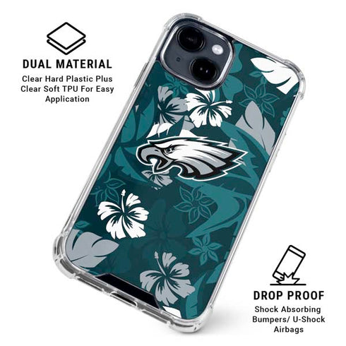 NFL Philadelphia Eagles Tropical Print iPhone 15 Clear Case