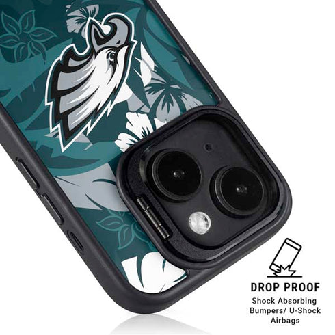 NFL Philadelphia Eagles Tropical Print iPhone 15 Kickstand Case