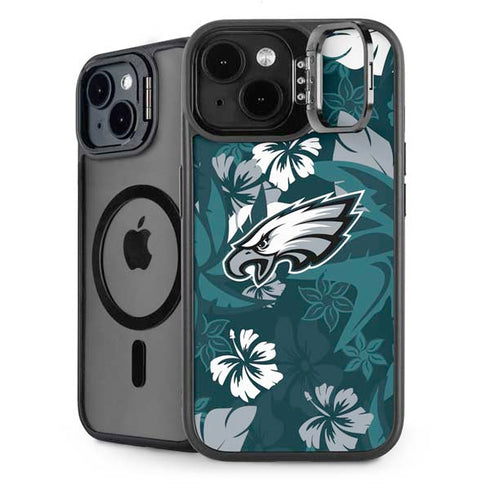 NFL Philadelphia Eagles Tropical Print iPhone 15 Plus Kickstand Case