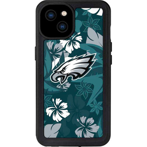 NFL Philadelphia Eagles Tropical Print iPhone 15 Plus Waterproof Case
