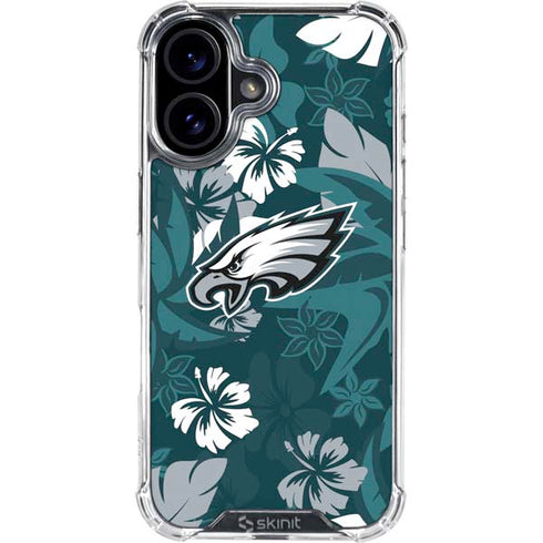NFL Philadelphia Eagles Tropical Print iPhone 16 Plus Clear Case