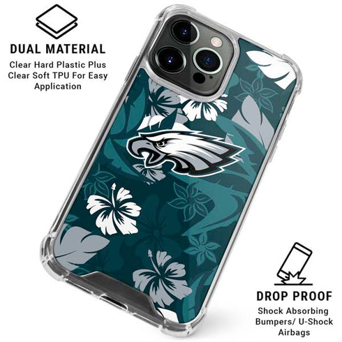 NFL Philadelphia Eagles Tropical Print iPhone 16 Pro Max Clear Case