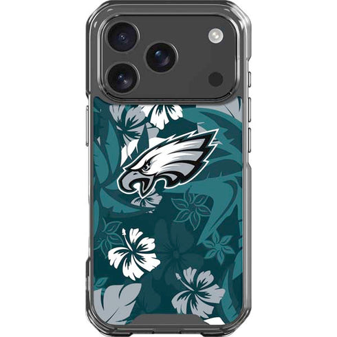 NFL Philadelphia Eagles Tropical Print iPhone 18 Pro Clear Case