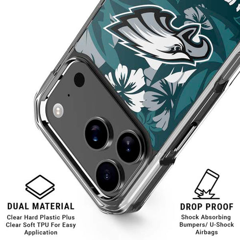 NFL Philadelphia Eagles Tropical Print iPhone 18 Pro Clear Case