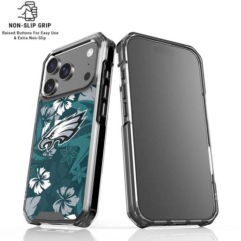 NFL Philadelphia Eagles Tropical Print iPhone 18 Pro Clear Case