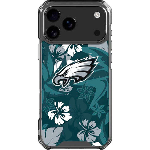 NFL Philadelphia Eagles Tropical Print iPhone 18 Pro Max Clear Case