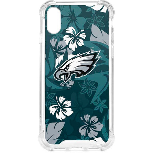 NFL Philadelphia Eagles Tropical Print iPhone XS Clear Case