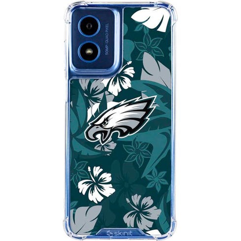 NFL Philadelphia Eagles Tropical Print Moto G 5G (2024) Clear Case